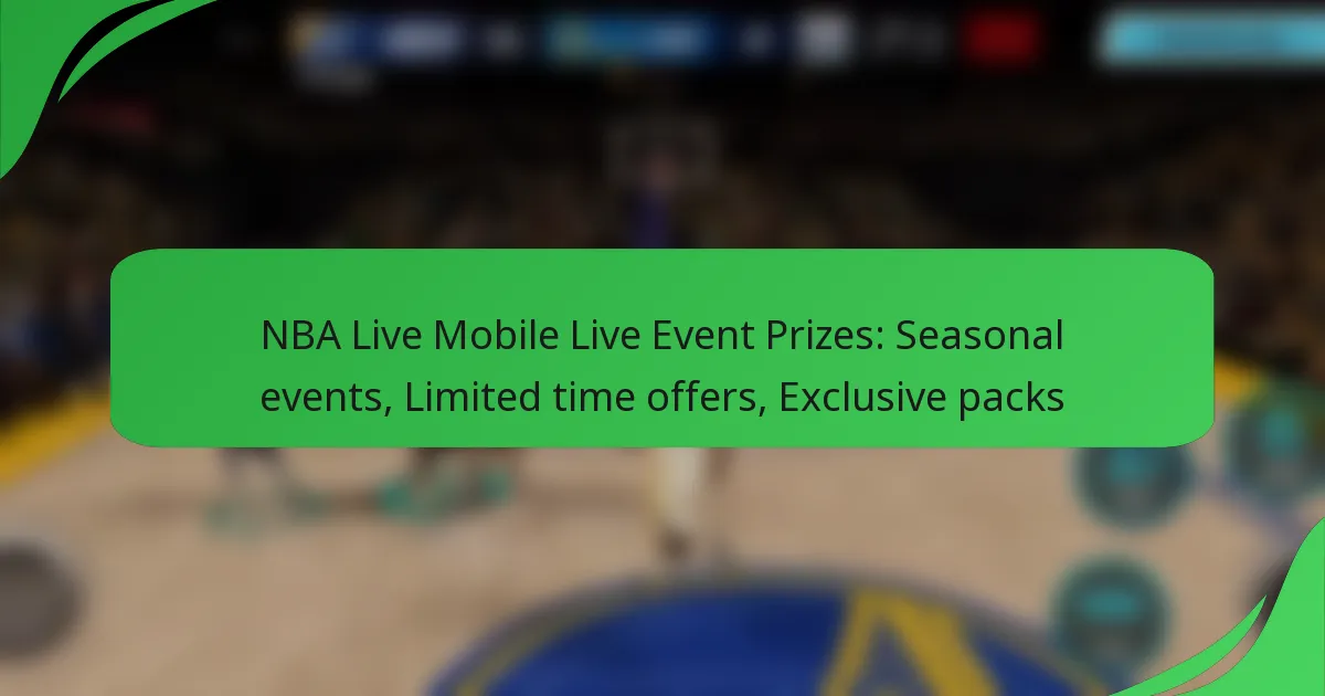 NBA Live Mobile Live Event Prizes: Seasonal events, Limited time offers, Exclusive packs