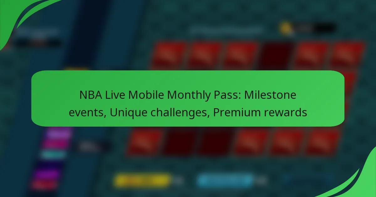 NBA Live Mobile Monthly Pass: Milestone events, Unique challenges, Premium rewards
