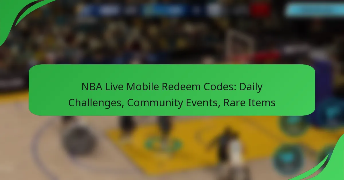 NBA Live Mobile Redeem Codes: Daily Challenges, Community Events, Rare Items