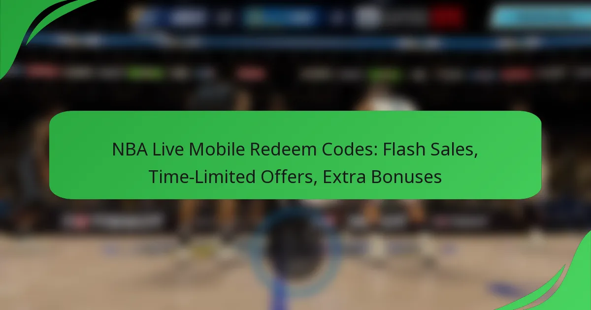 NBA Live Mobile Redeem Codes: Flash Sales, Time-Limited Offers, Extra Bonuses