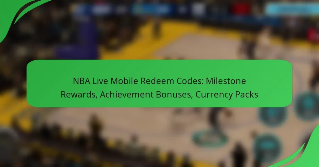 NBA Live Mobile Redeem Codes: Milestone Rewards, Achievement Bonuses, Currency Packs