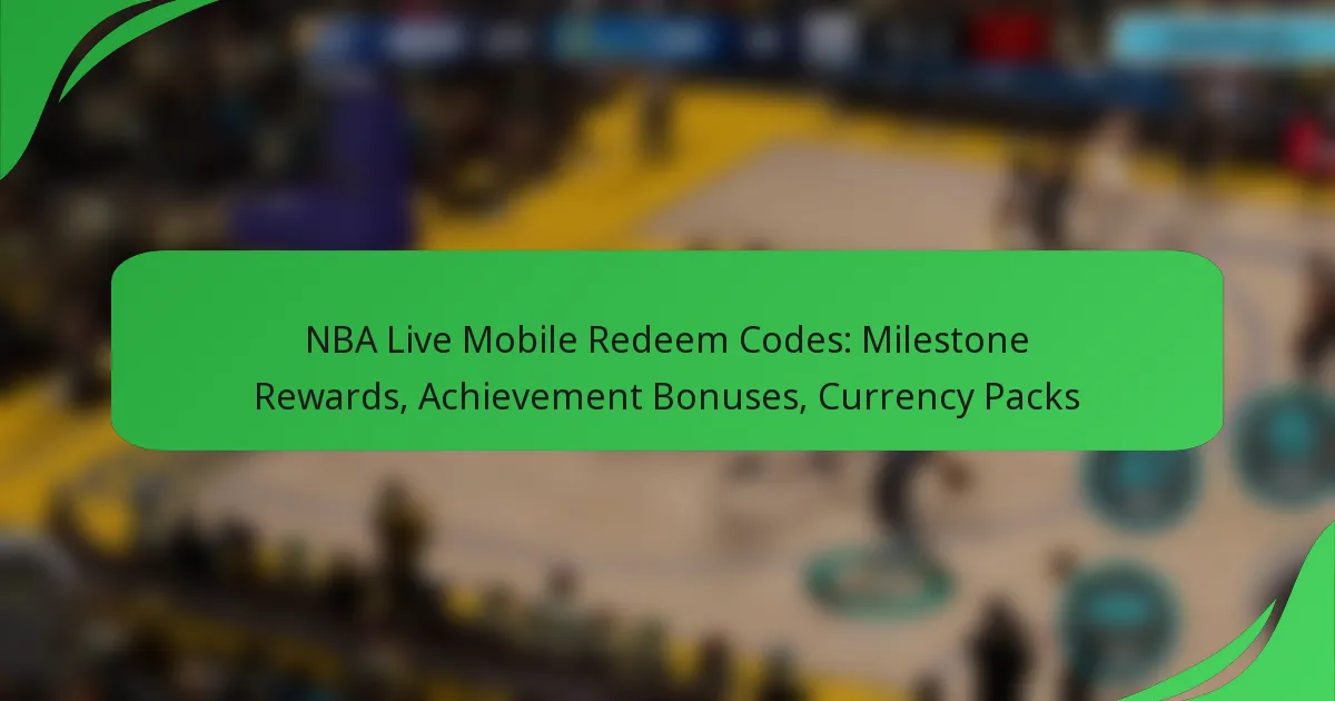 NBA Live Mobile Redeem Codes: Milestone Rewards, Achievement Bonuses, Currency Packs