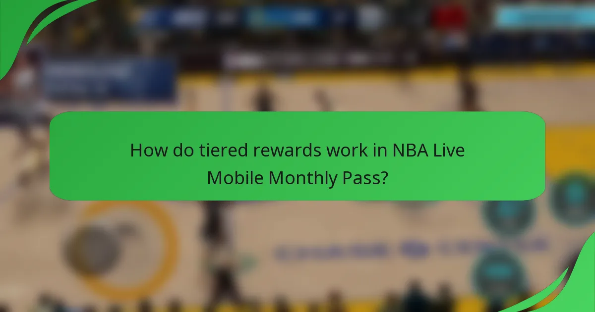 How do tiered rewards work in NBA Live Mobile Monthly Pass?
