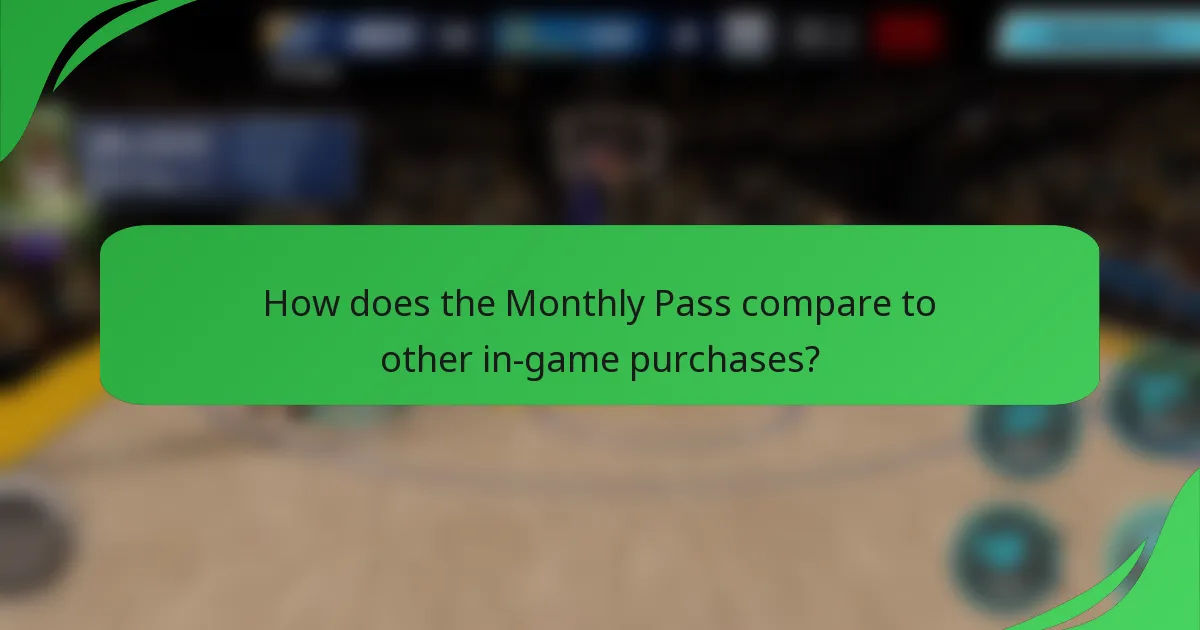 How does the Monthly Pass compare to other in-game purchases?