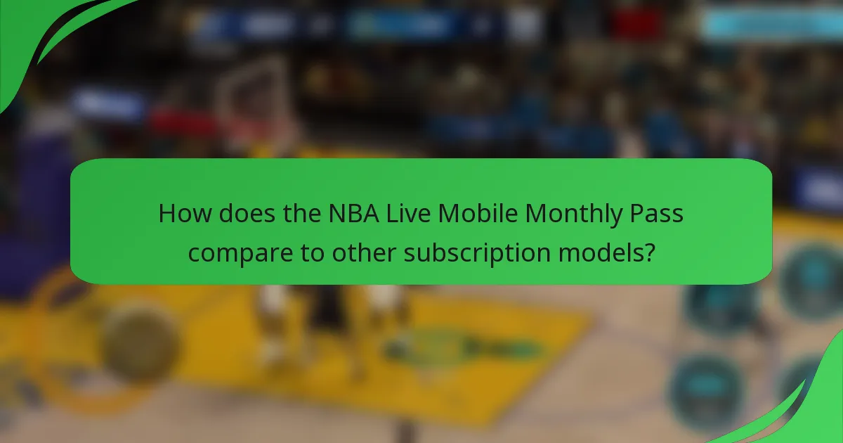 How does the NBA Live Mobile Monthly Pass compare to other subscription models?
