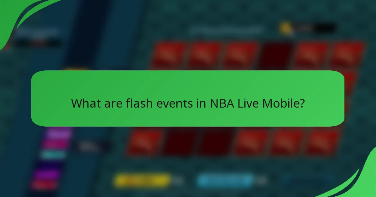 What are flash events in NBA Live Mobile?
