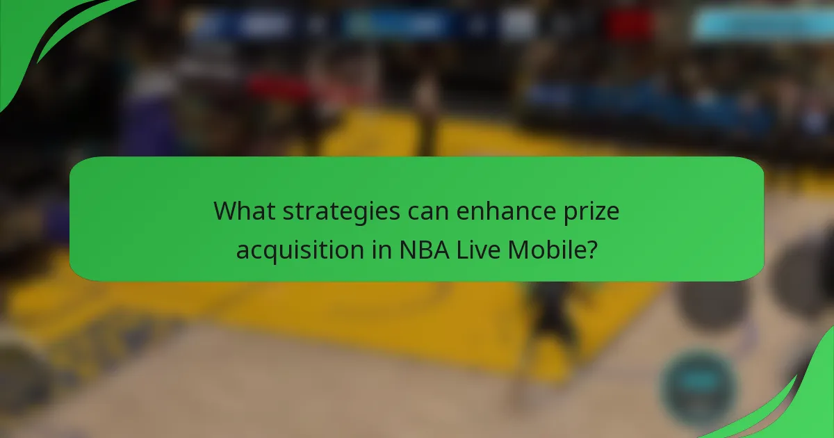 What strategies can enhance prize acquisition in NBA Live Mobile?